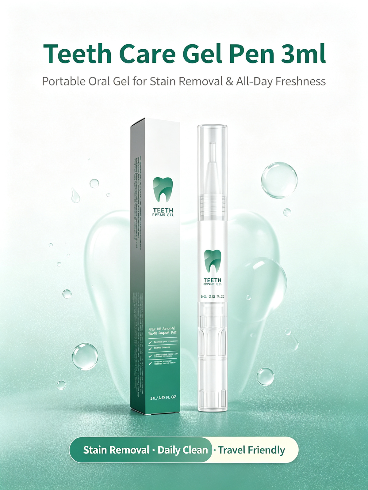 Elvarion Wellness: Teeth Care Gel Pen 3ml – Portable Oral Gel for Stain Removal &amp; All‑Day Oral Freshness