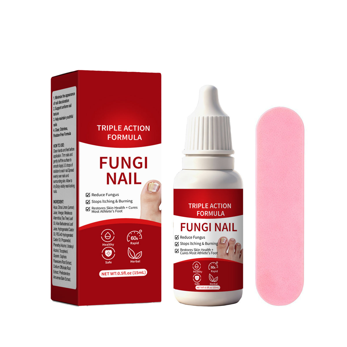 Nail Care Repair Solution 15ML, Effective Nail Discoloration & Damaged Nail Restoring Liquid for Thick Brittle Uneven Nails Daily Nail Conditioning Treatment