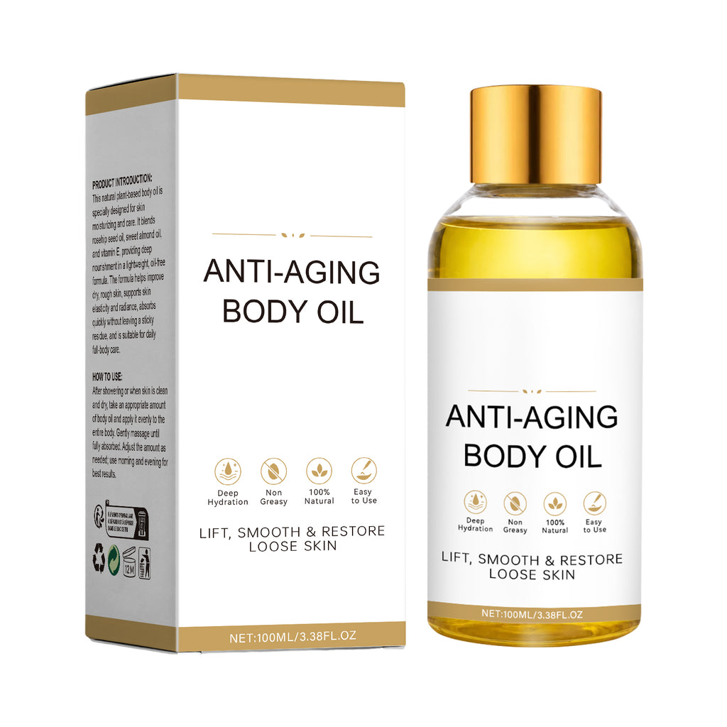 Anti-Aging Nourishing Body Oil 100ml, Deep Hydrating Firming Massage Oil for Dry Skin & Full Body Elasticity Daily Skin Maintenance