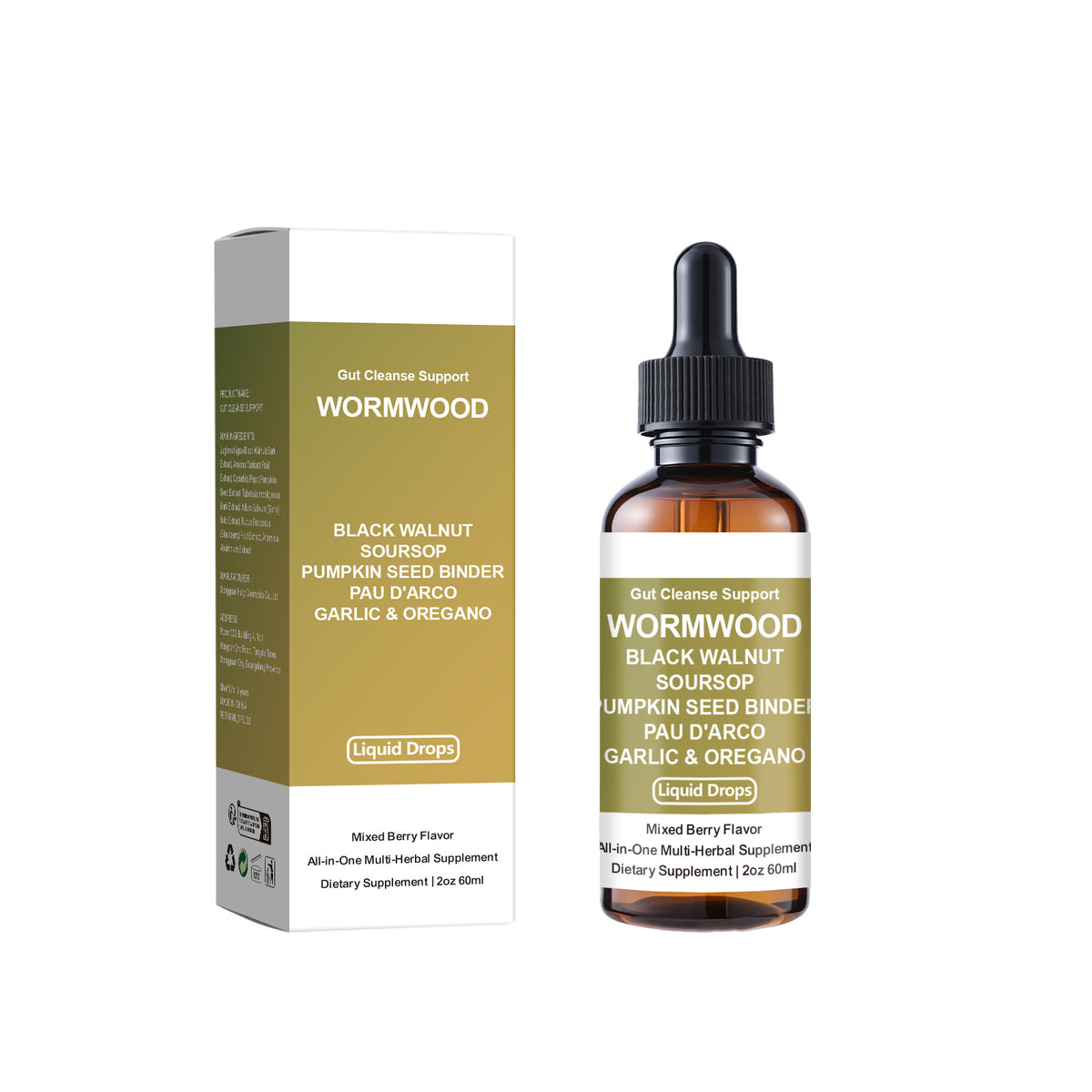 60ml Wormwood Herbal Dietary Supplement Liquid Drops, Natural Herbal Wellness Tincture for Daily Internal Body Balance & Regular Body Maintenance Support Drops