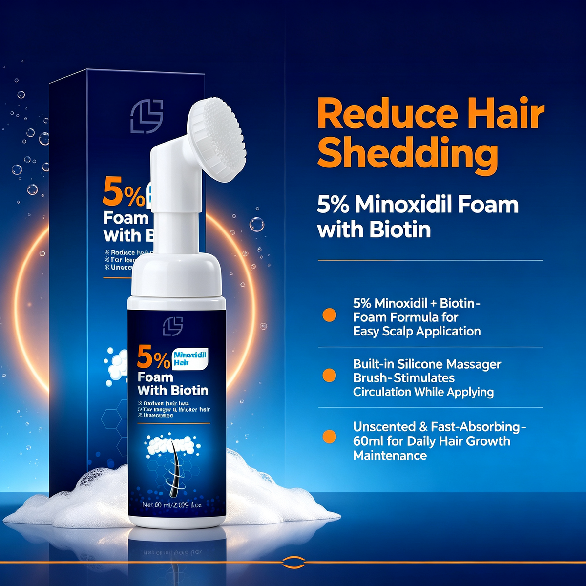 5% Hair Growth Spray 60ml, Topical Scalp Care Mist for Follicle Nourishing & Anti Hair Shedding Daily Maintenance