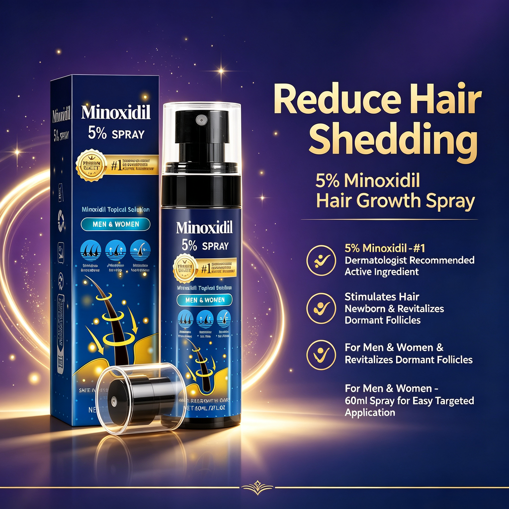 5% Hair Growth Spray 60ml, Scalp Nourishing Topical Mist for Follicle Care & Reducing Hair Shedding