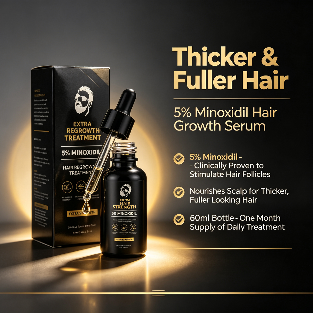 5% Hair Growth Serum 60ml, Scalp Nourishing Topical Essence for Thicker Fuller Looking Hair & Daily Scalp Care