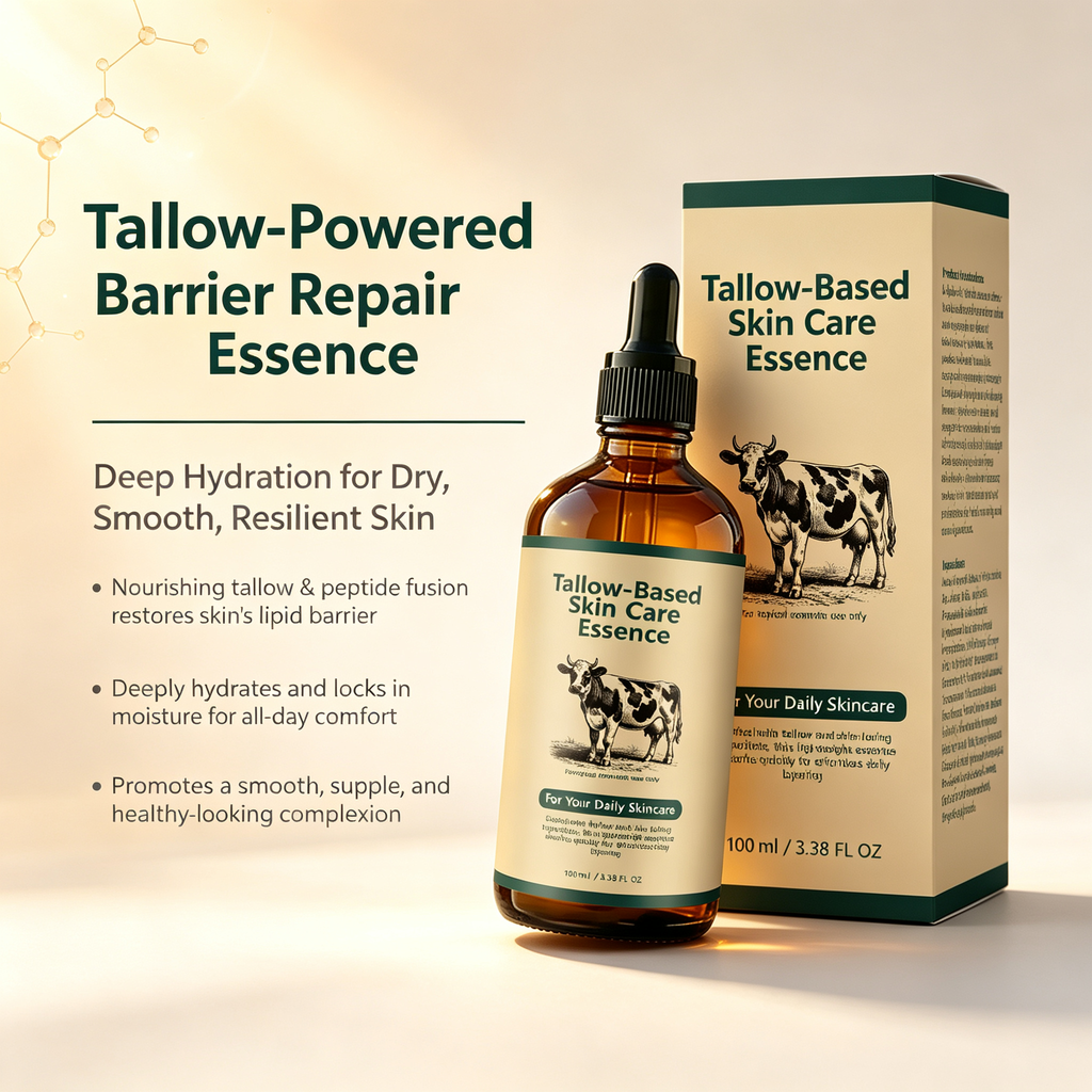 Tallow Base Nourishing Facial Care Essence 100ml, Deep Hydrating Barrier Repair Facial Serum for Dry Skin & Daily Skin Smoothness Maintenance