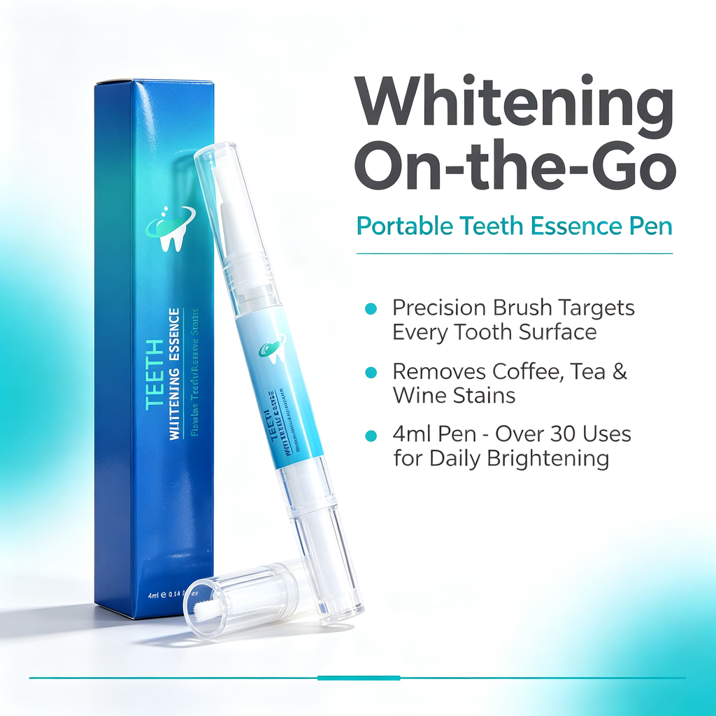 Portable Teeth Whitening Pen, On-the-Go Oral Care Essence Pen for Surface Stain Removal & Daily Teeth Brightening