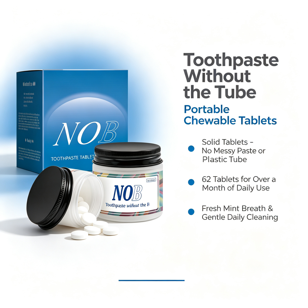 Chewable Toothpaste Tablets 62 Count, Portable Solid Oral Cleaning Tablets for Daily Teeth Care & Fresh Breath