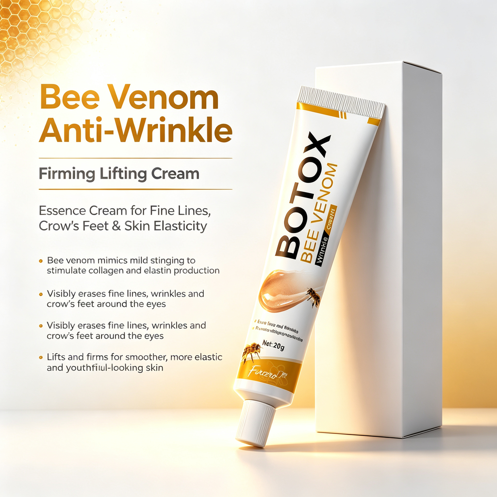Bee Venom Anti-Wrinkle Facial Cream 20g, Firming Lifting Essence Cream for Fine Lines Crow’s Feet & Skin Elasticity Daily Anti-Aging Facial Care