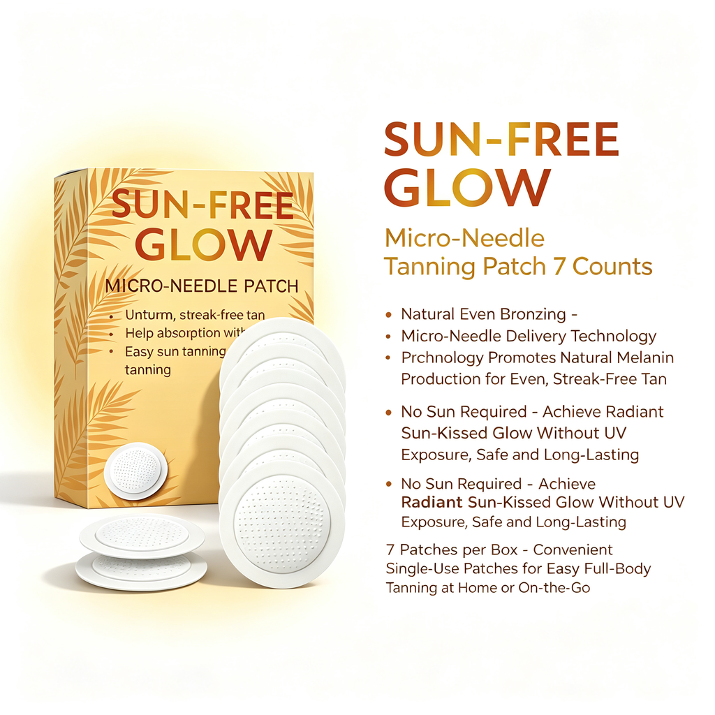 Sun-Free Glow Micro-Needle Tanning Patch, 7 Counts, Self-Tan Patch for Natural Even Skin Bronzing