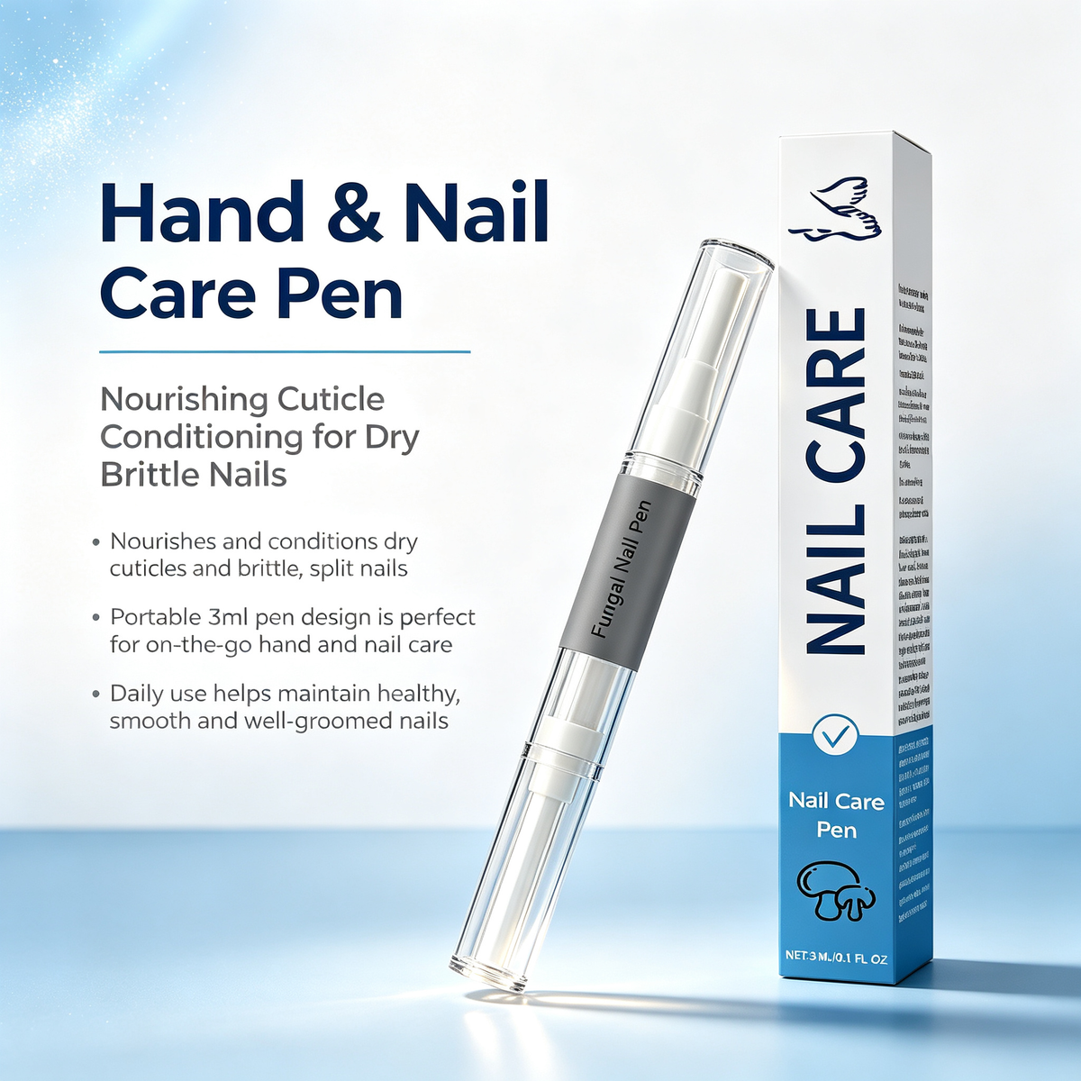 3ml Portable Hand Nail Care Pen, Nourishing Cuticle Conditioning Treatment Pen for Dry Brittle Split Nails Daily Hand Nail Maintenance