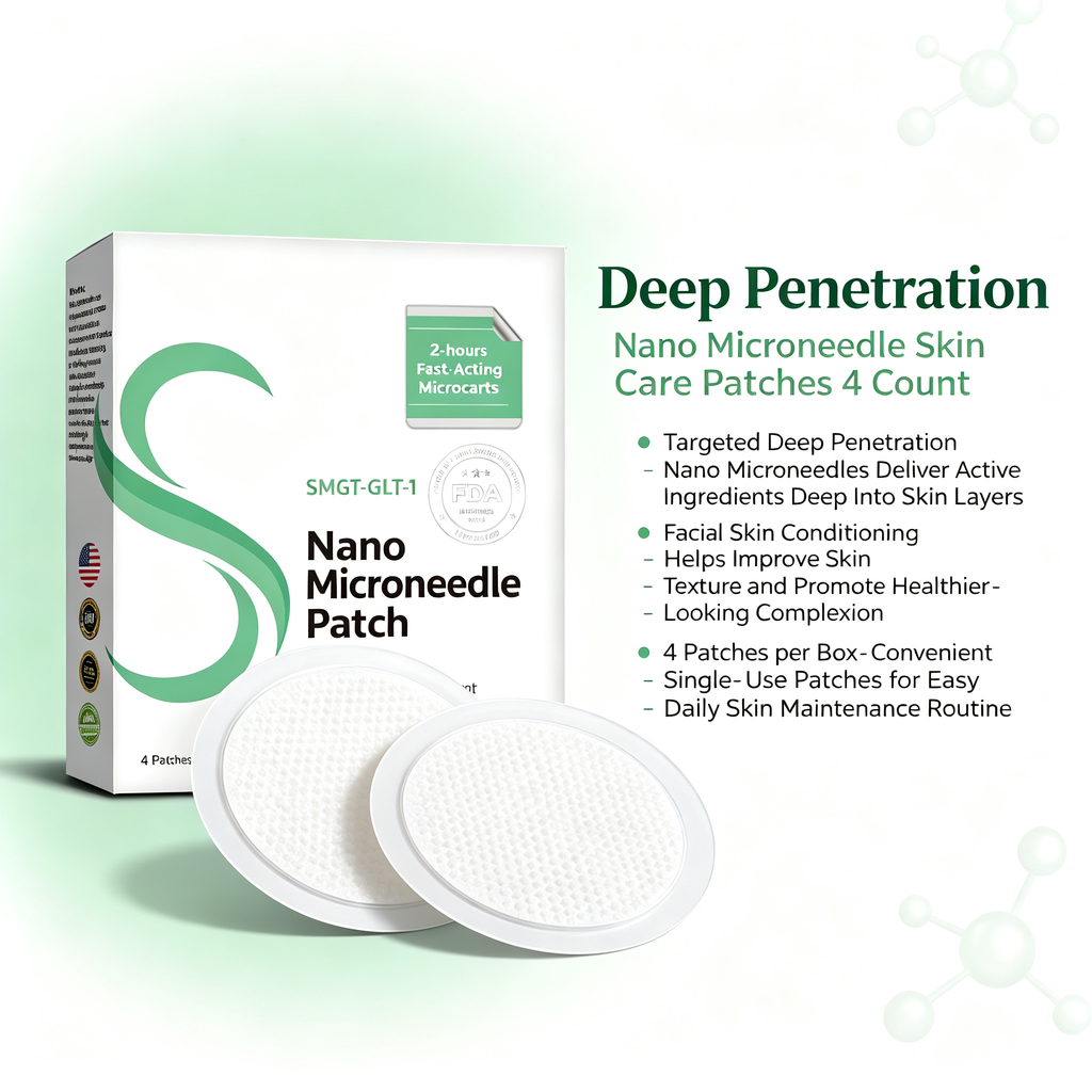 Nano Microneedle Skin Care Patches 4 Count, Targeted Deep Penetration Facial Skin Conditioning Micro Needle Patches for Daily Skin Maintenance