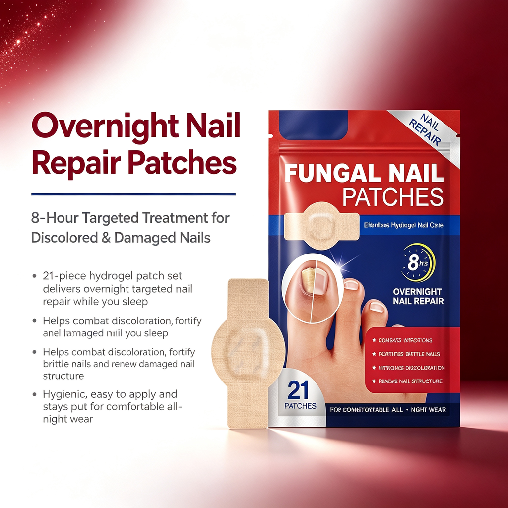 21Pcs Nail Care Repair Patches, Overnight Targeted Treatment Patches for Discolored Thick Brittle Damaged Nails Long-Term Finger Toe Nail Conditioning Sticker Kit