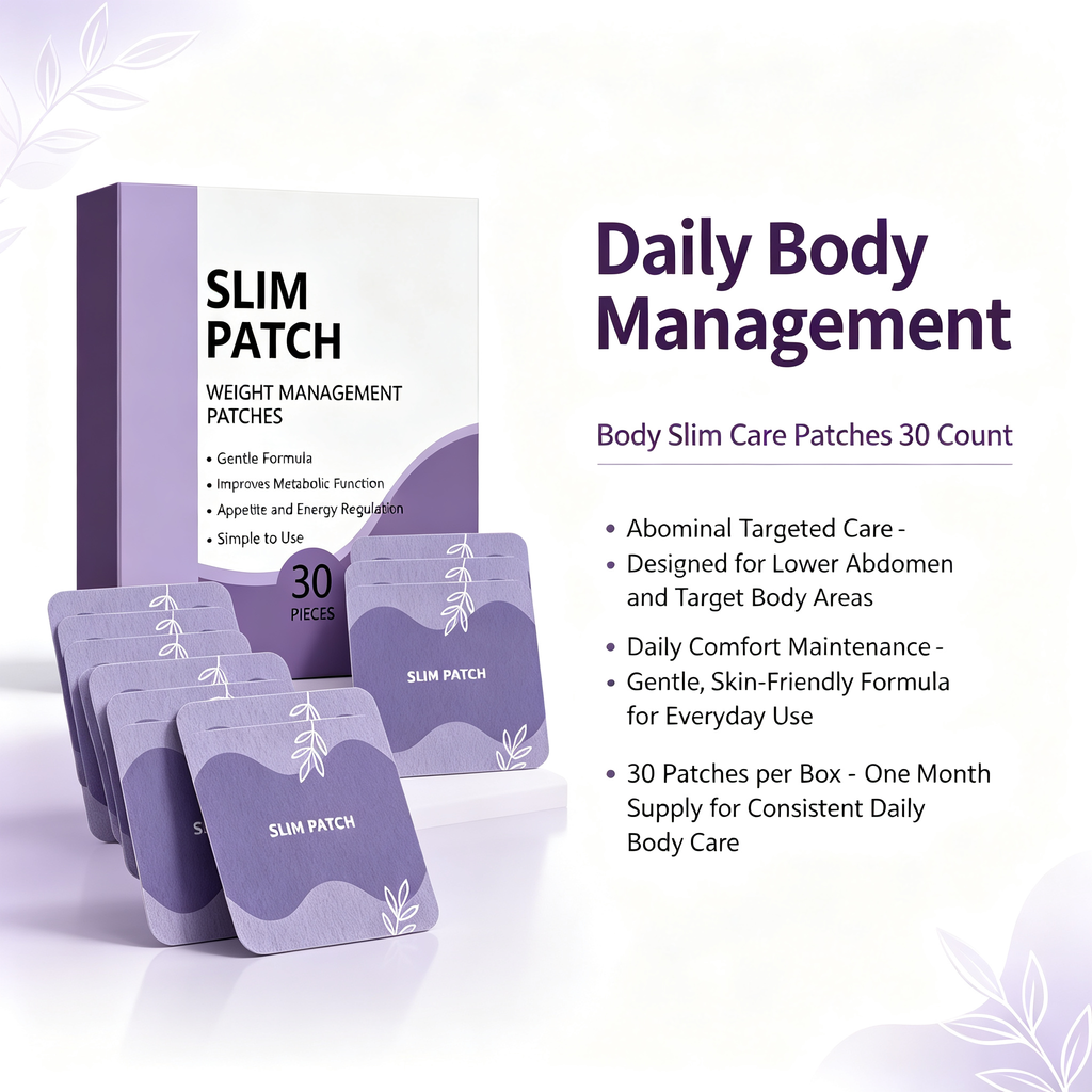 Body Slim Care Patches 30 Count, Portable Abdominal Targeted Body Care Patches for Daily Body Management & Comfort Maintenance