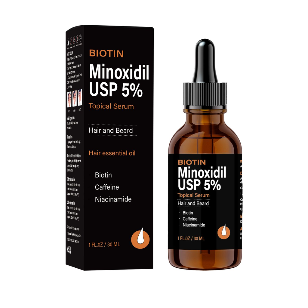 5% Beard Growth Serum 30ml, Biotin Infused Topical Essence for Beard Follicle Nourishing & Reducing Beard Shedding