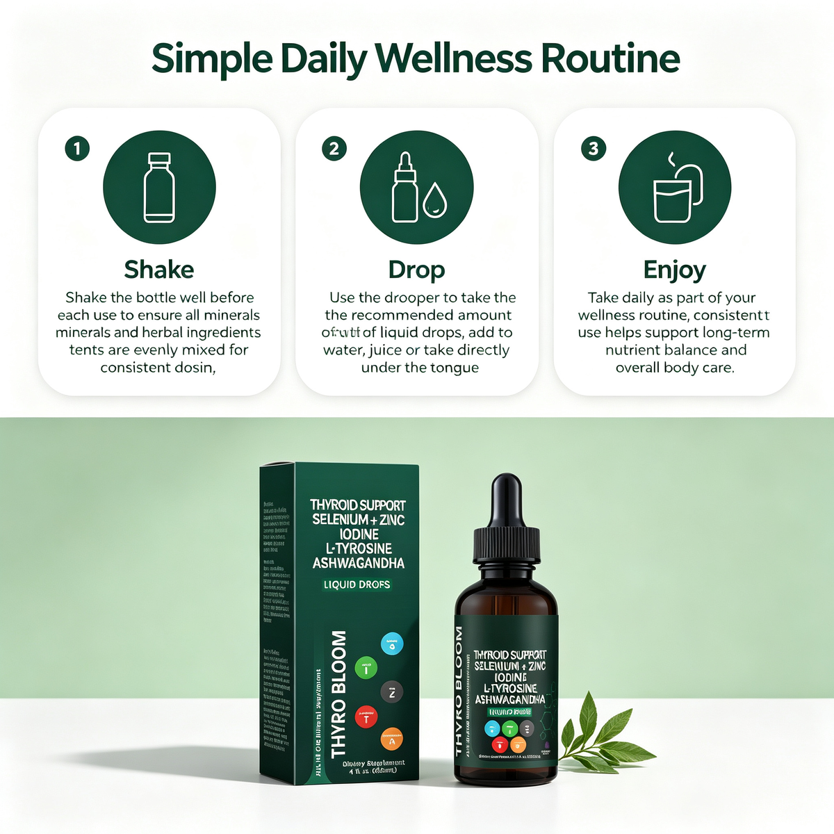120ml Multi Trace Mineral Support Liquid Drops, Selenium Zinc Iodine Herbal Blend Dietary Supplement Tincture for Daily Body Nutrient Balance Wellness Care Drops