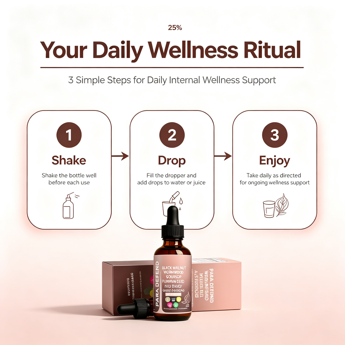 60ml Herbal Blend Dietary Support Liquid Drops, Natural Wellness Support Supplement Drops with Black Walnut & Wormwood Extract Daily Internal Wellness Care Tincture