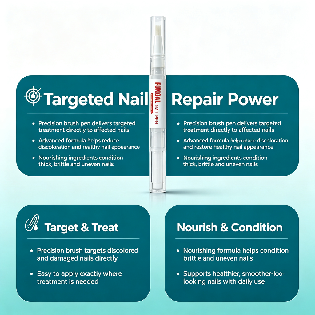 3ml Nail Care Repair Pen, Targeted Nail Discoloration Thick Brittle Damaged Nail Conditioning Treatment Pen for Finger Toe Nail Daily Maintenance