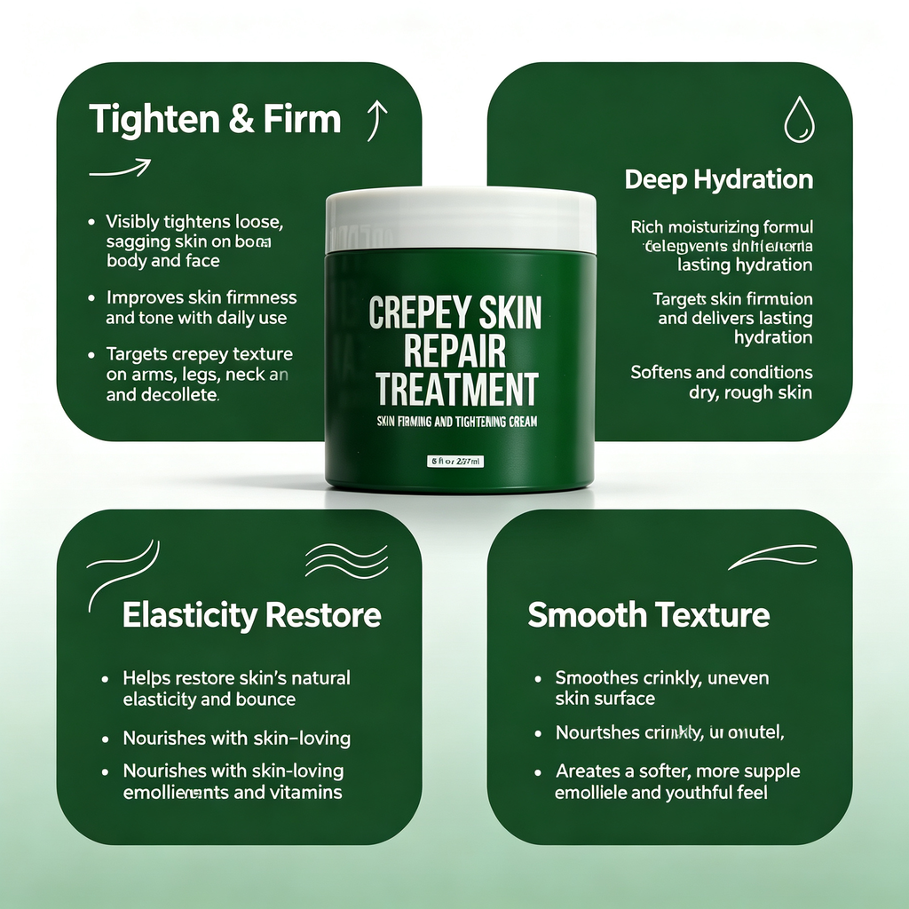 Anti-Wrinkle Firming Skin Repair Treatment Cream 237ml, Deep Hydrating Smoothing Body & Facial Cream for Crepey Skin Elasticity Daily Skin Care