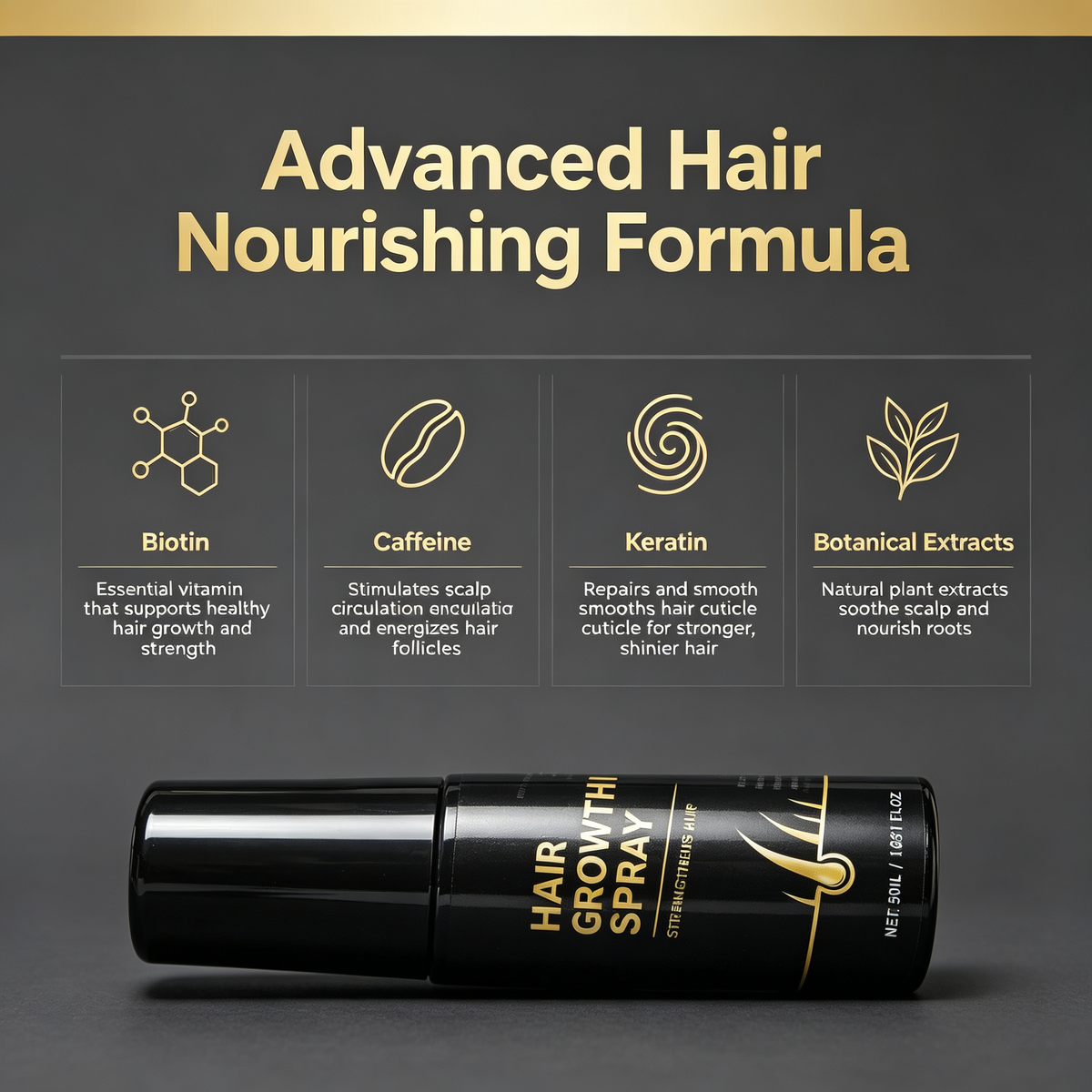 Hair Growth Care Spray 50ml, Scalp Nourishing Daily Hair Care Spray for Thicker & Healthier Looking Hair