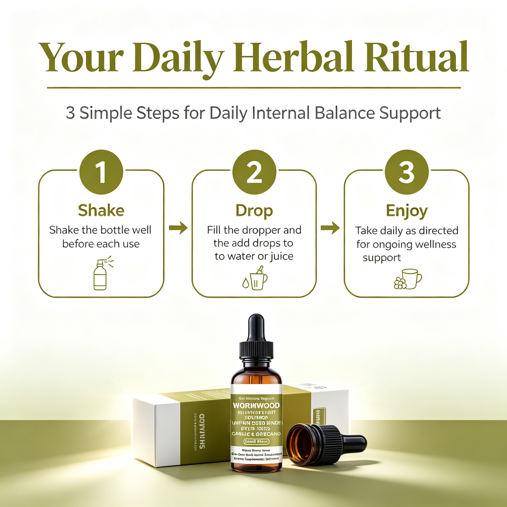 60ml Wormwood Herbal Dietary Supplement Liquid Drops, Natural Herbal Wellness Tincture for Daily Internal Body Balance & Regular Body Maintenance Support Drops