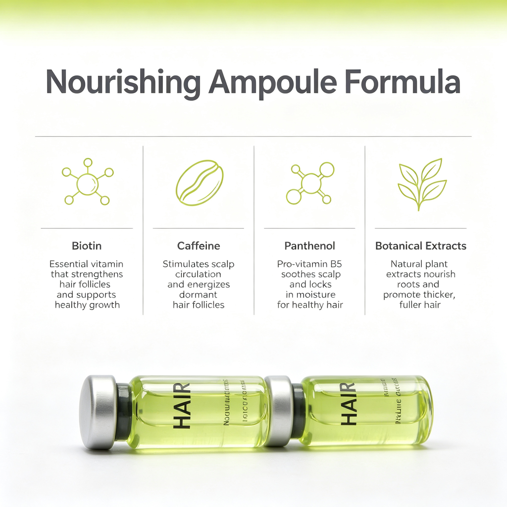 Hair Growth Ampoule Care Kit 3 Ampoules Set, Scalp Nourishing Ampoule Serum for Follicle Care & Fuller Looking Hair