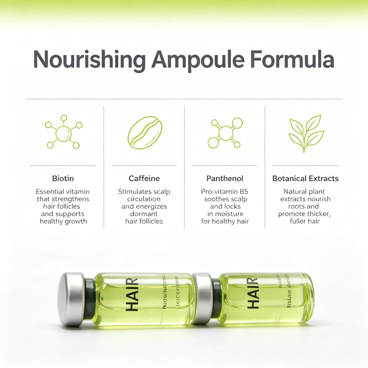 Hair Growth Ampoule Care Kit 3 Ampoules Set, Scalp Nourishing Ampoule Serum for Follicle Care & Fuller Looking Hair