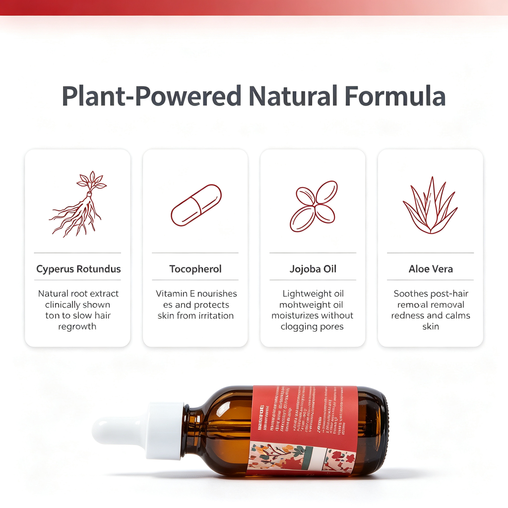 Hair Growth Inhibitor Serum 60ml, Post Hair Removal Care Essence for Slowing Hair Regrowth & Smoothing Skin