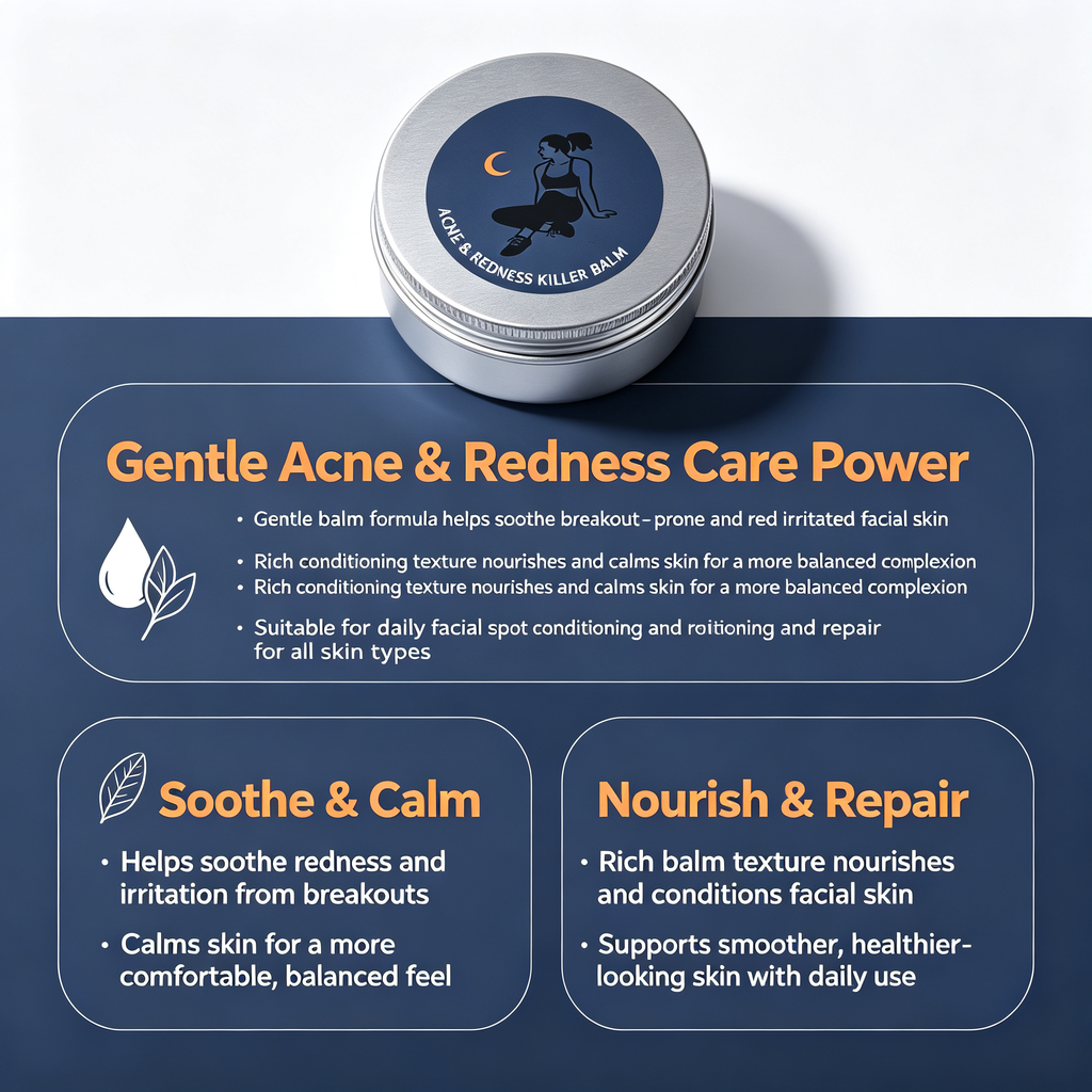 50ML Acne Redness Relief Balm, Gentle Soothing Facial Care Cream for Breakout Red Irritated Skin Daily Facial Spot Conditioning Repair Cream