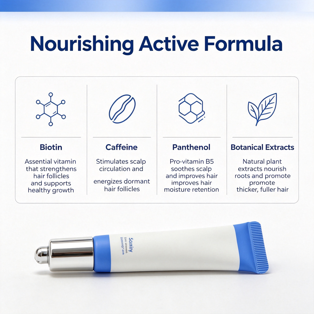 Anti Hair Loss Scalp Care Roll-on Hair Growth Essence 20ml, Portable Follicle Nourishing Serum for Reducing Hair Shedding & Daily Scalp Maintenance