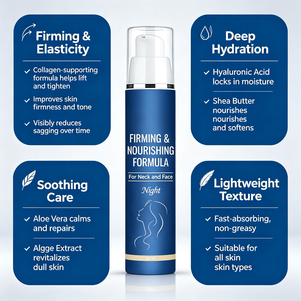 Firming Nourishing Anti-Wrinkle Night Cream 50ml, Overnight Facial Skin Renewal Moisturizer for Fine Lines & Skin Elasticity Daily Night Skincare