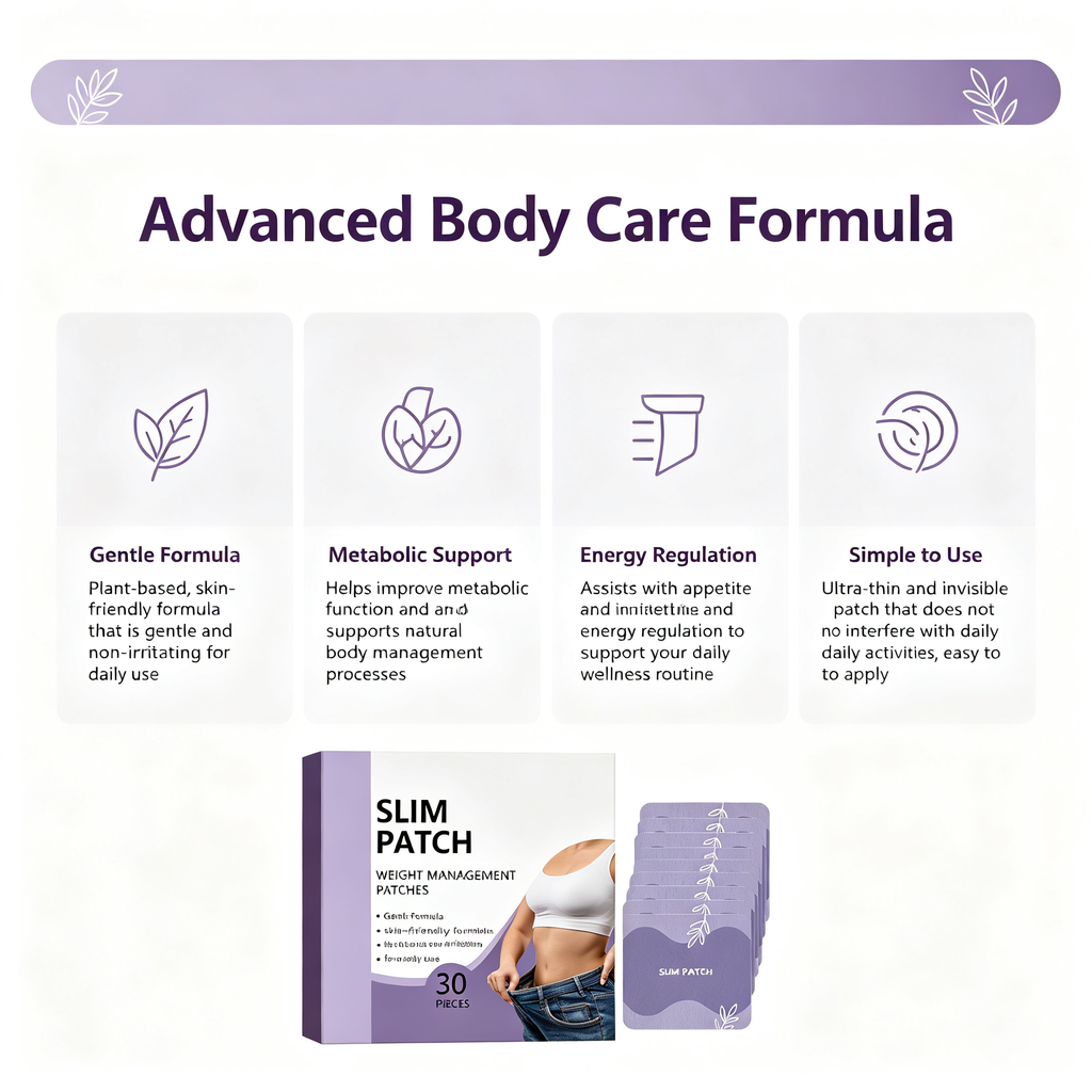 Body Slim Care Patches 30 Count, Portable Abdominal Targeted Body Care Patches for Daily Body Management & Comfort Maintenance