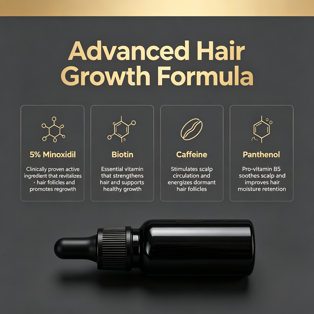 5% Hair Growth Serum 60ml, Scalp Nourishing Topical Essence for Thicker Fuller Looking Hair & Daily Scalp Care