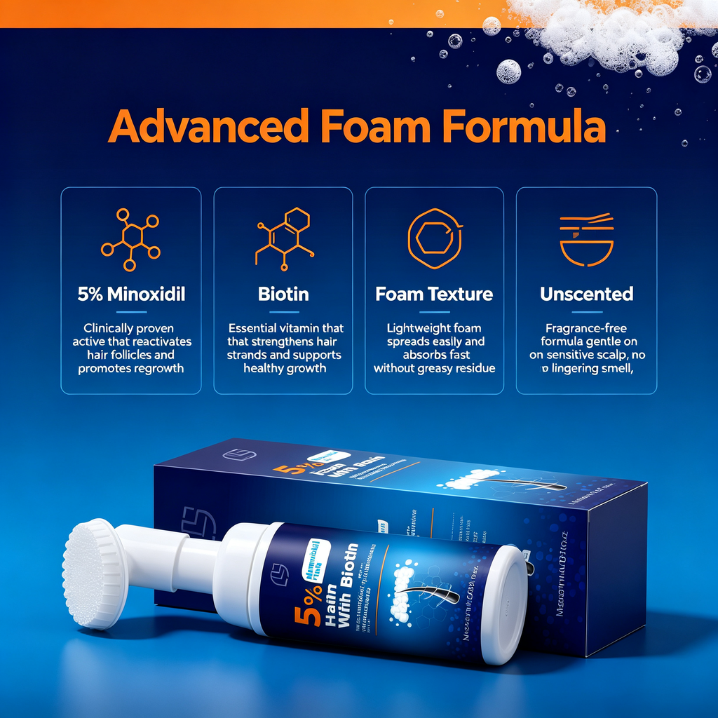 5% Hair Growth Spray 60ml, Topical Scalp Care Mist for Follicle Nourishing & Anti Hair Shedding Daily Maintenance