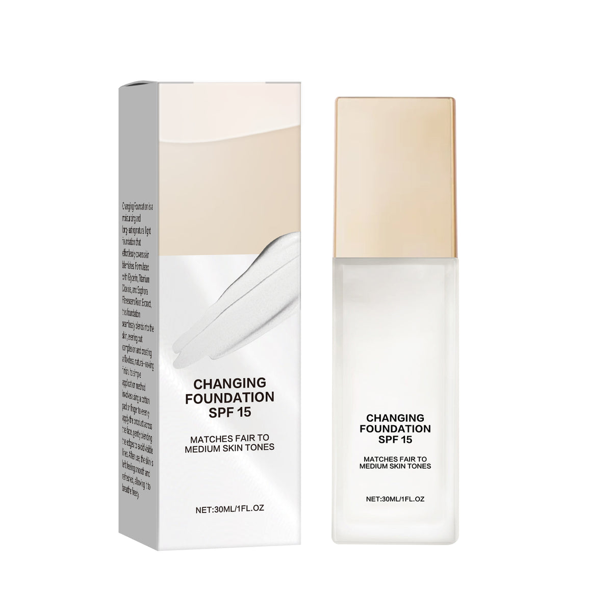 Long Wear Natural Finish Liquid Foundation 30ml, Lightweight Buildable Coverage Facial Base Makeup Oil Control Sweat Resistant Daily Face Foundation