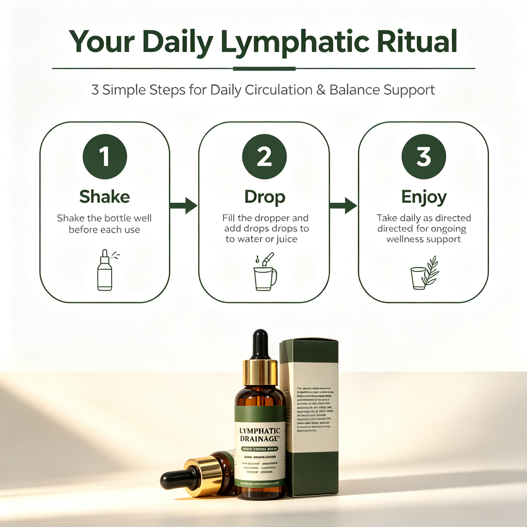 60ml Lymphatic Support Dietary Supplement Drops, Herbal Blend Lymphatic Drainage Wellness Tincture for Daily Body Circulation & Internal Balance Care Liquid Drops