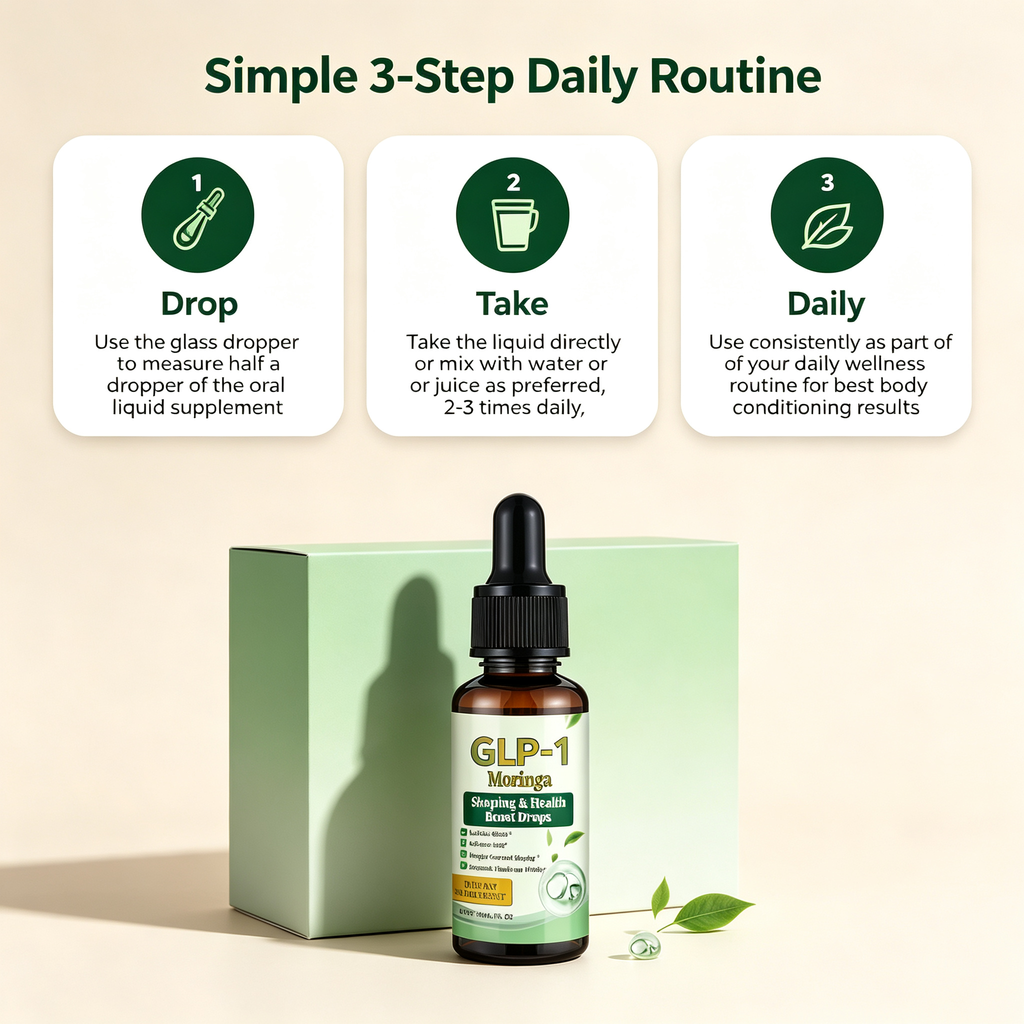 Moringa Infused GLP-1 Wellness Support Oral Drops 30ml, Daily Metabolic Support Dietary Supplement Liquid for Healthy Body Conditioning Maintenance