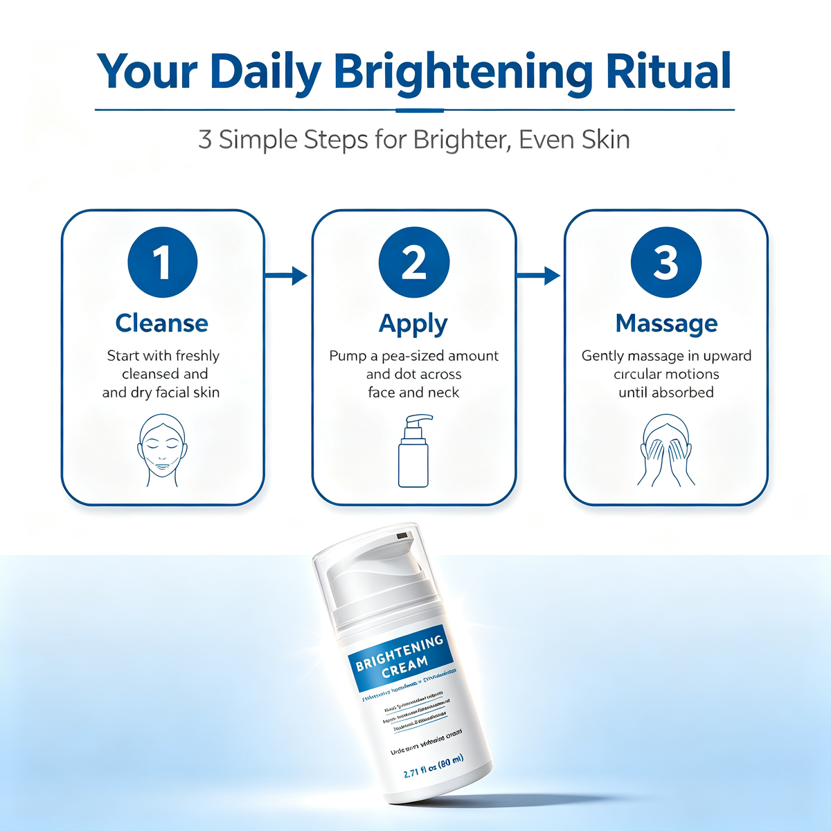 Dark Spot Correcting Brightening Facial Cream 80ml, Hyperpigmentation & Sun Spot Fading Moisturizer for Uneven Skin Tone Daily Facial Skin Care