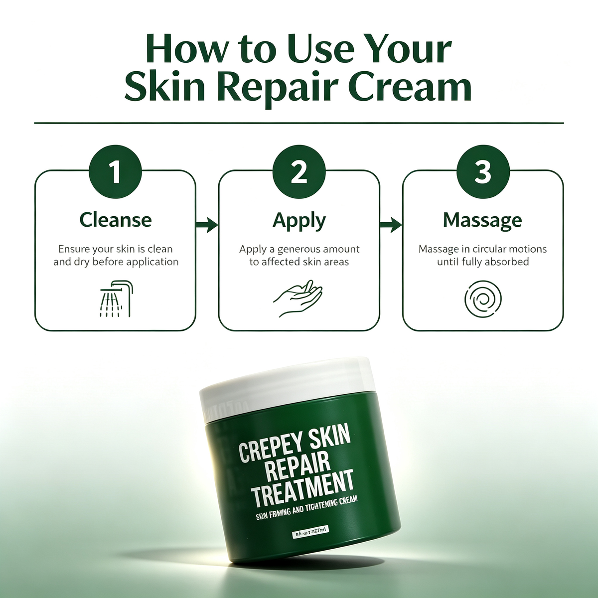 Anti-Wrinkle Firming Skin Repair Treatment Cream 237ml, Deep Hydrating Smoothing Body & Facial Cream for Crepey Skin Elasticity Daily Skin Care