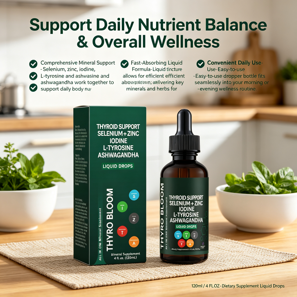 120ml Multi Trace Mineral Support Liquid Drops, Selenium Zinc Iodine Herbal Blend Dietary Supplement Tincture for Daily Body Nutrient Balance Wellness Care Drops