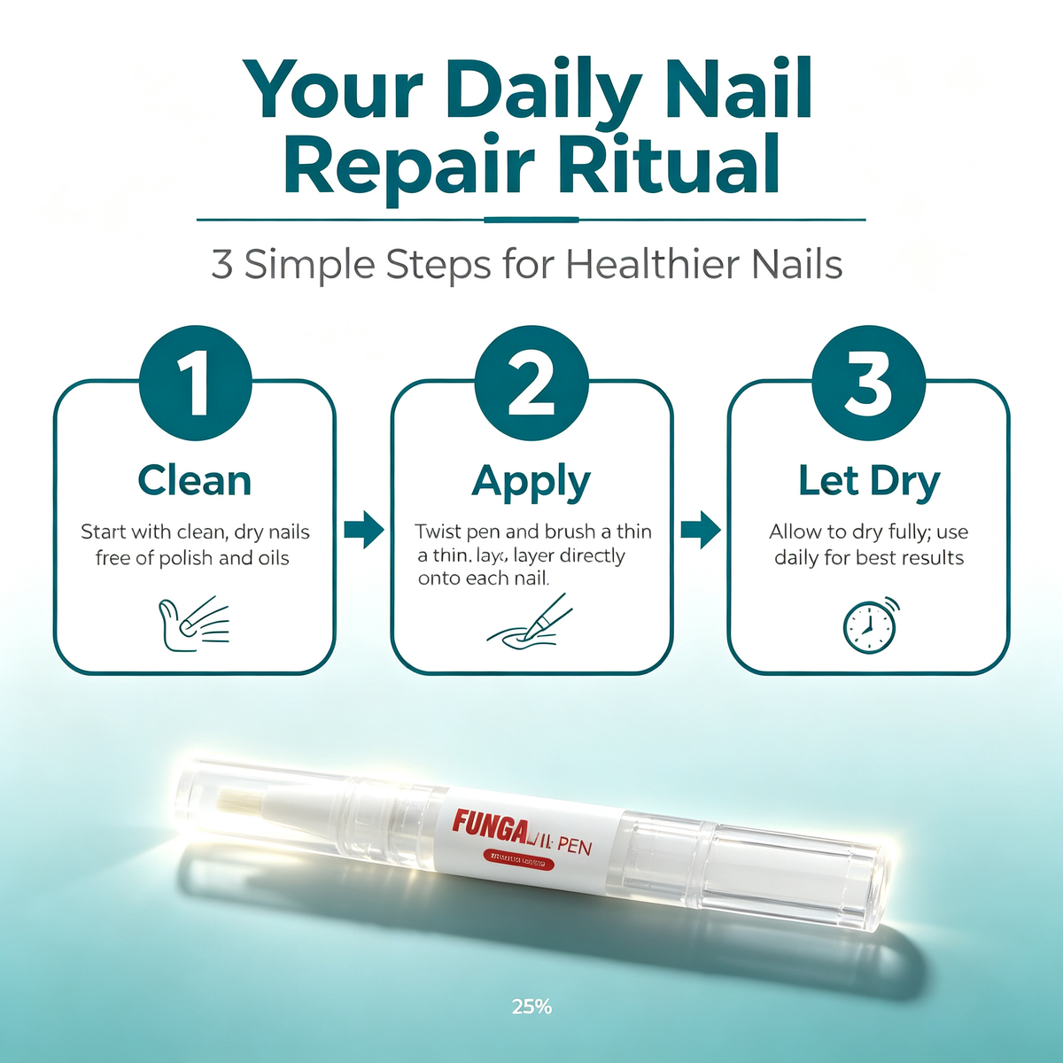 3ml Nail Care Repair Pen, Targeted Nail Discoloration Thick Brittle Damaged Nail Conditioning Treatment Pen for Finger Toe Nail Daily Maintenance