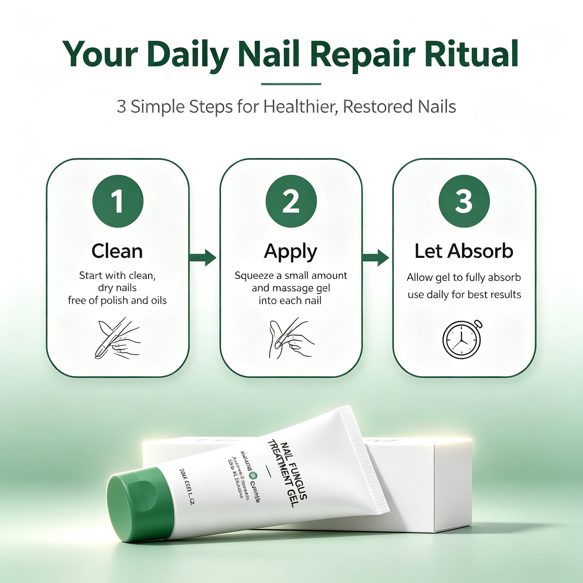 20ML Nail Repair Treatment Gel, Targeted Care Gel for Discolored Thick Brittle Damaged Fingernails & Toenails Daily Nail Conditioning Restoring Gel