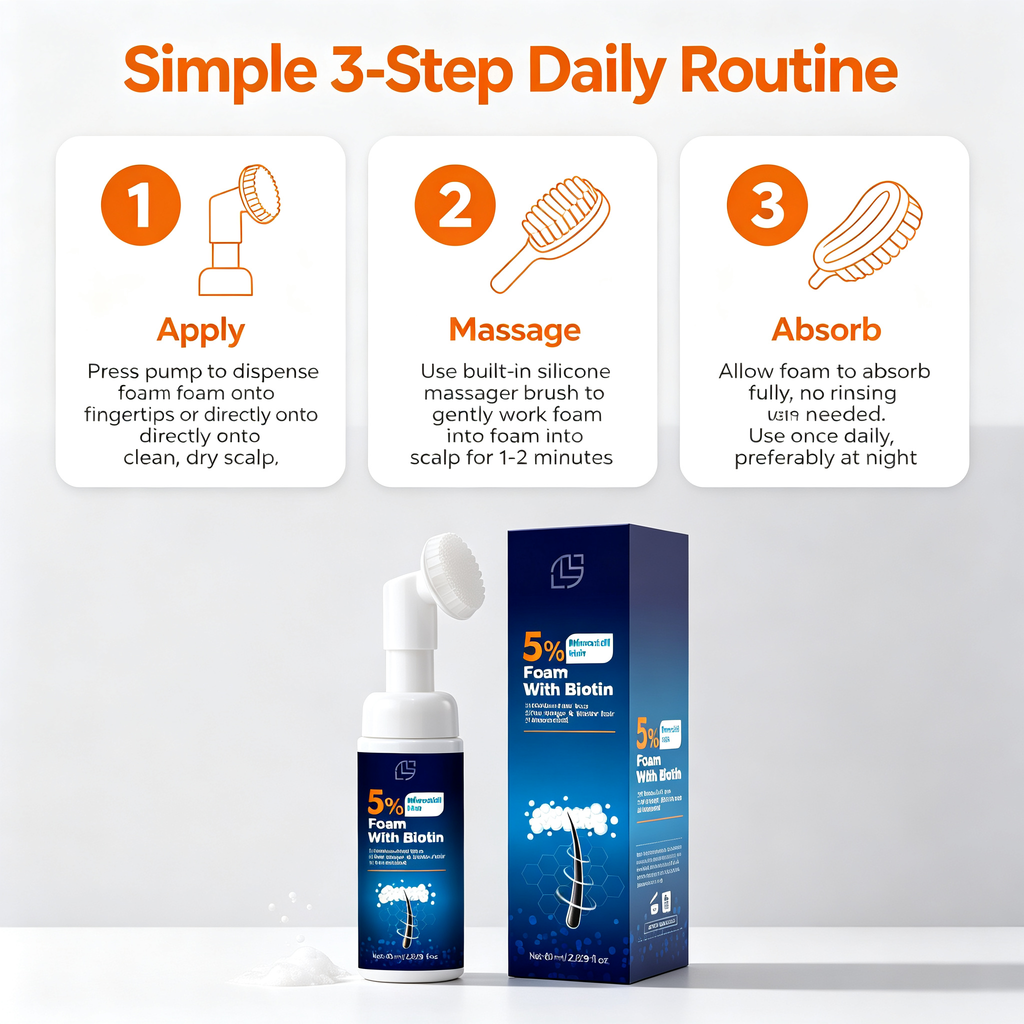 5% Hair Growth Spray 60ml, Topical Scalp Care Mist for Follicle Nourishing & Anti Hair Shedding Daily Maintenance