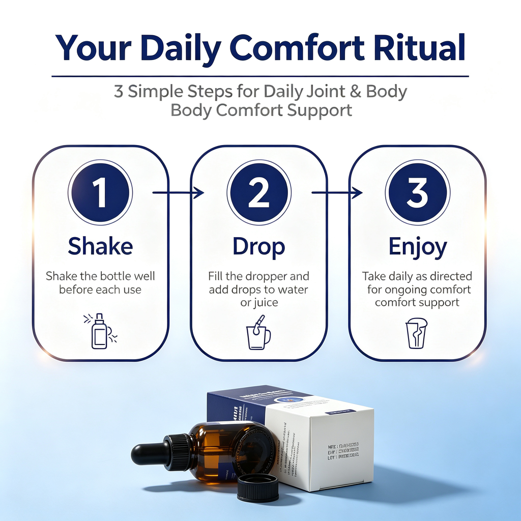 50ml Joint Comfort Support Liquid Drops, Natural Herbal Wellness Tincture for Body Discomfort Relief & Joint Mobility Daily Care Supplement Drops