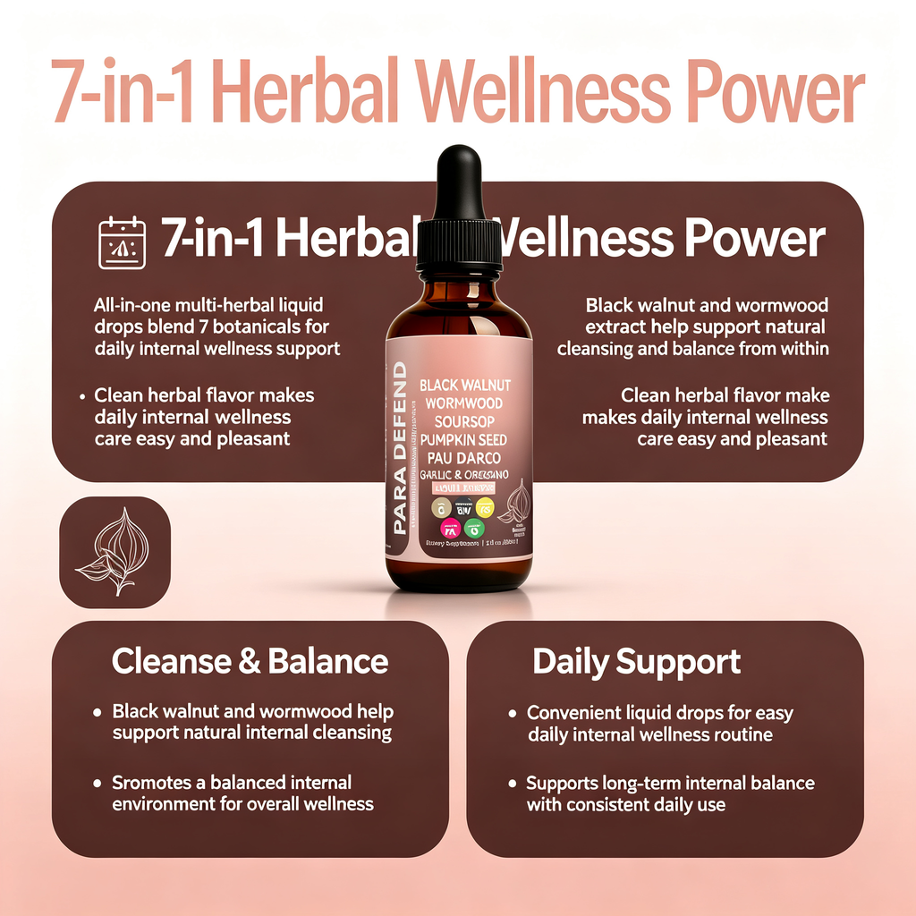 60ml Herbal Blend Dietary Support Liquid Drops, Natural Wellness Support Supplement Drops with Black Walnut & Wormwood Extract Daily Internal Wellness Care Tincture