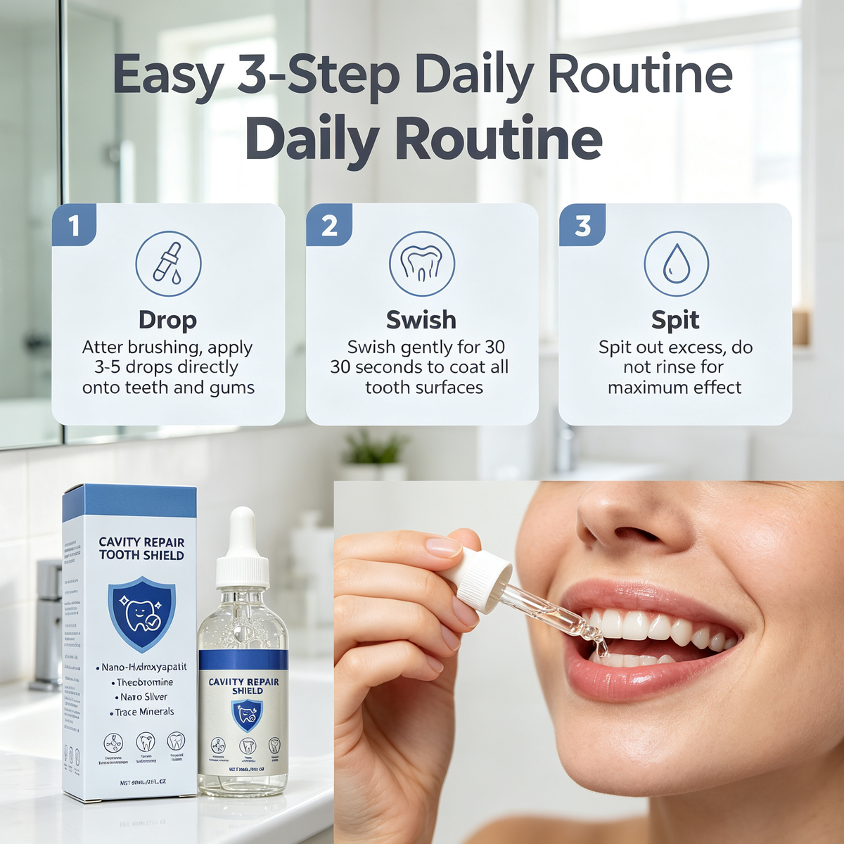 Gum Care & Tooth Shield Repair Drops 60ml, Daily Oral Care Liquid for Gum Comfort & Teeth Surface Maintenance