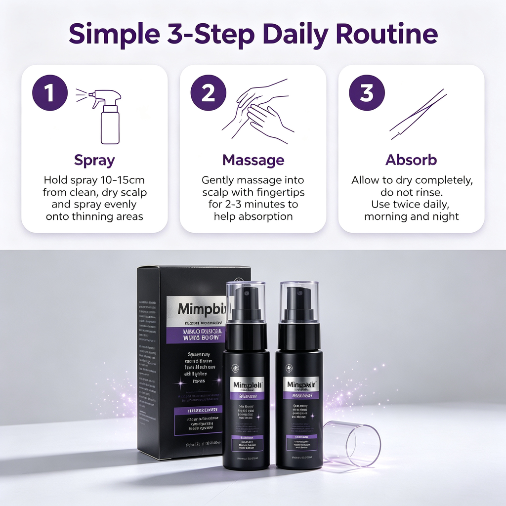 5% Hair Growth Spray 30ml*2 Pack, Biotin Infused Scalp Care Mist for Anti Hair Shedding & Follicle Nourishing