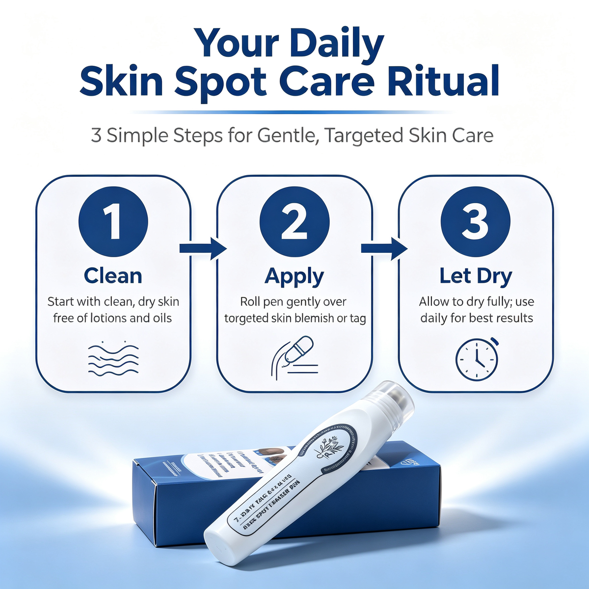 15ml Roll-On Skin Spot Care Serum, Targeted Skin Blemish & Skin Tag Conditioning Roll-On Essence for Daily Skin Surface Gentle Maintenance
