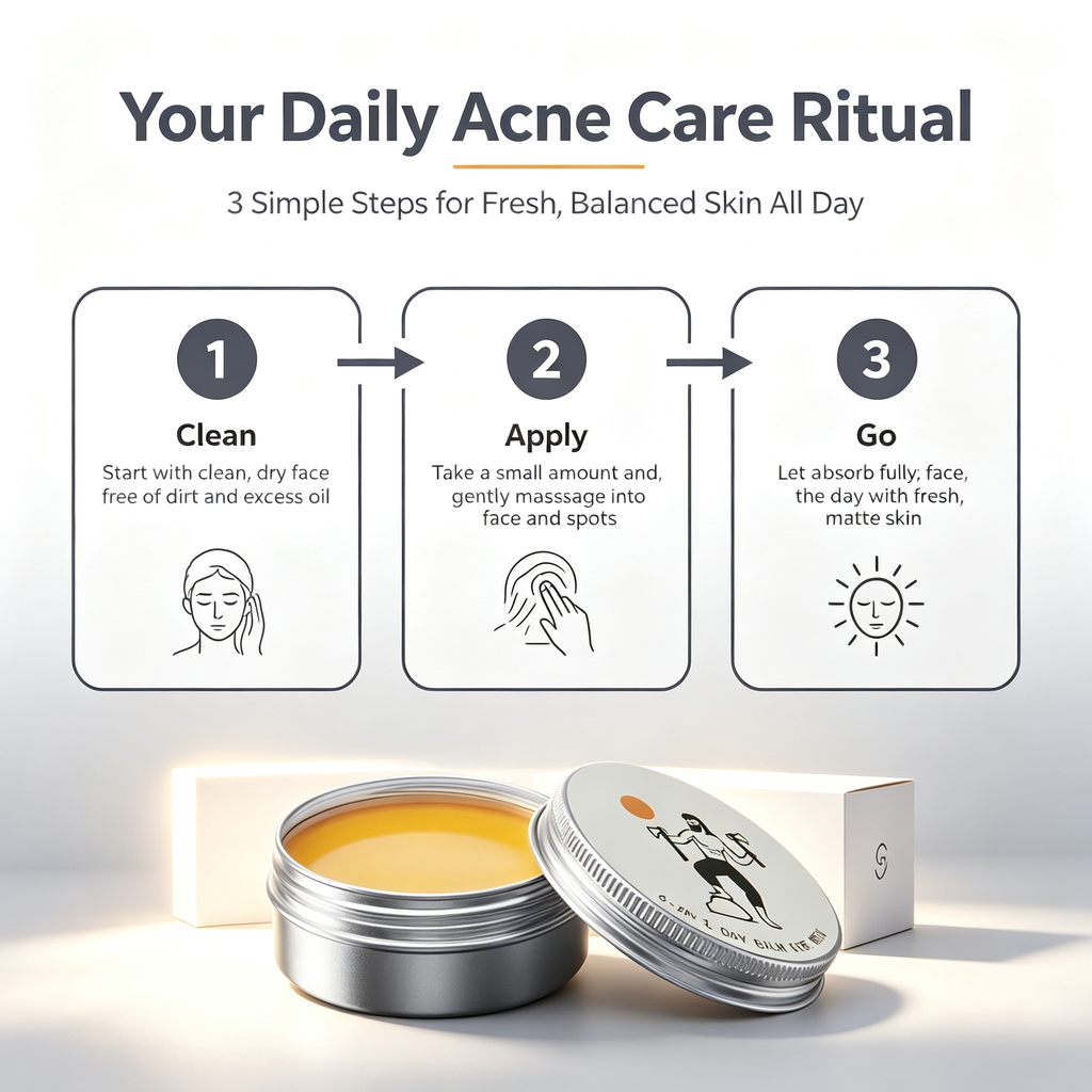 30ml Daily Acne Care Balm, Daytime Redness Calming Facial Repair Cream for Breakout-Prone Skin Spot Conditioning Oil Control Day Skin Care Cream