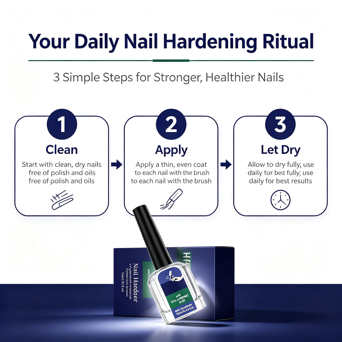 Anti-Brittle Nail Hardener 10ml, Natural Gloss Nail Strengthening Treatment Liquid for Weak Peeling Split Nails Daily Nail Surface Protection Care
