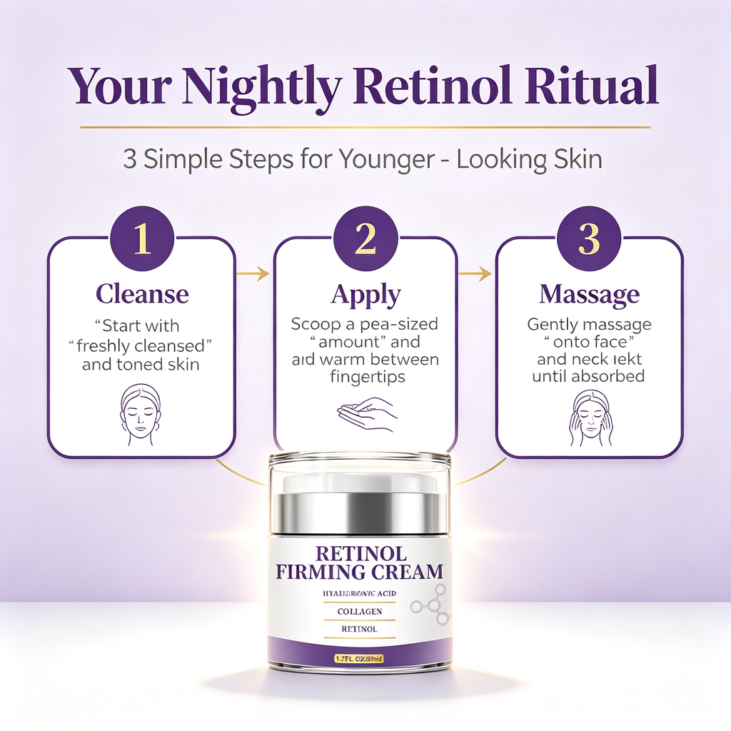 Retinol Anti-Wrinkle Firming Facial Cream 50ml, Overnight Skin Renewal Moisturizer for Fine Lines & Skin Elasticity Daily Anti-Aging Facial Care