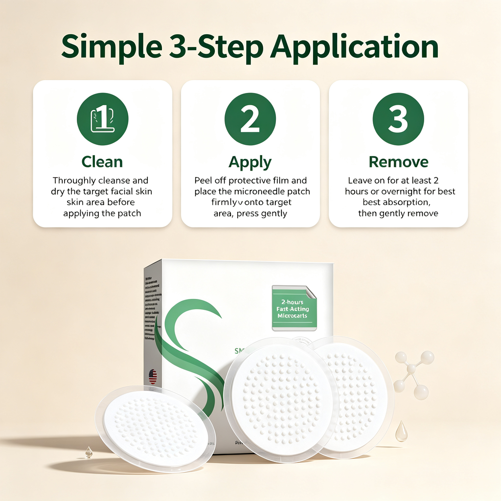 Nano Microneedle Skin Care Patches 4 Count, Targeted Deep Penetration Facial Skin Conditioning Micro Needle Patches for Daily Skin Maintenance